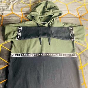 DKNY Olive Green & Black Hoodie Dress!